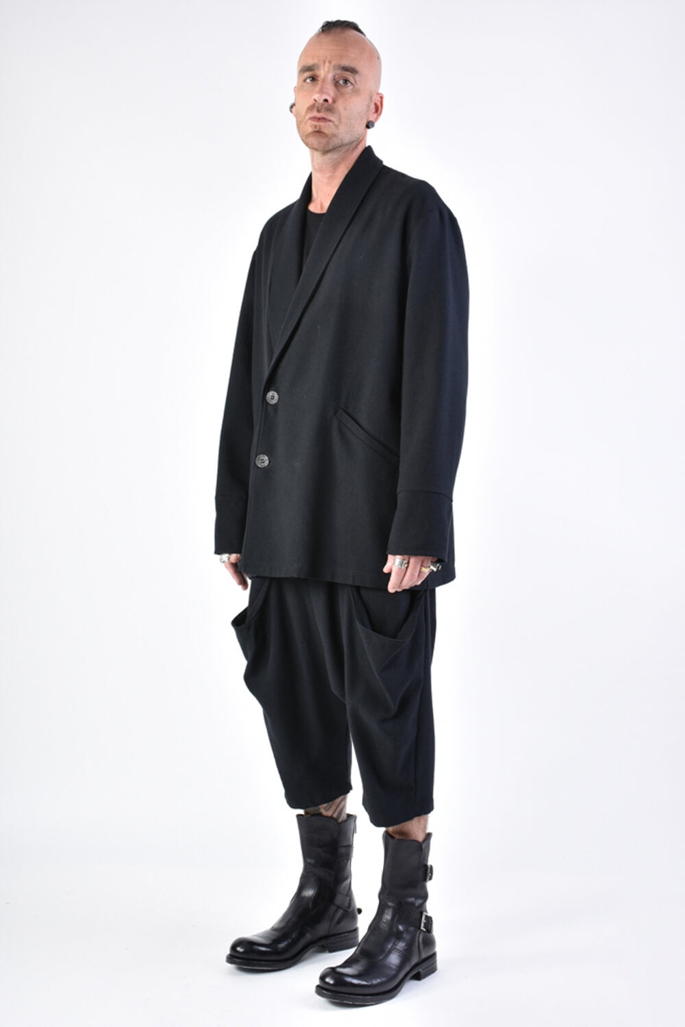 Oversized Cotton Blazer Black