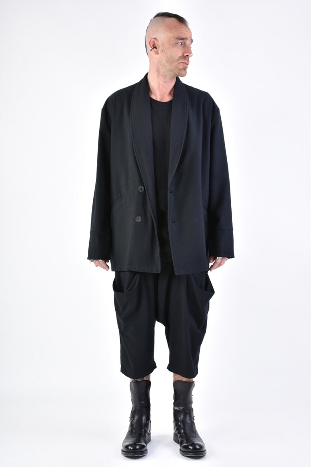 Oversized Cotton Blazer Black