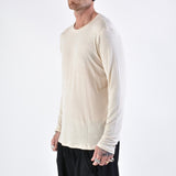 3J LM165 L/S Regular Fit Viscose/Silk T-Shirt Beige