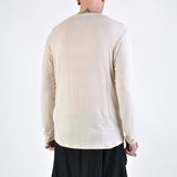 3J LM165 L/S Regular Fit Viscose/Silk T-Shirt Beige