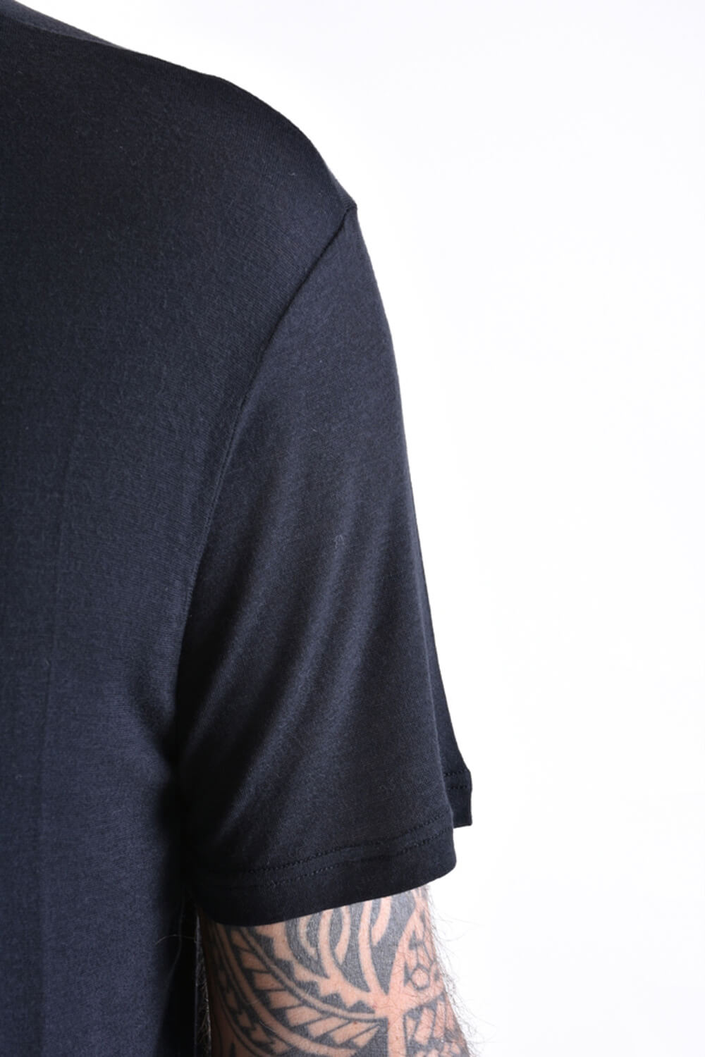 Regular Fit Viscose/Silk T-Shirt Black