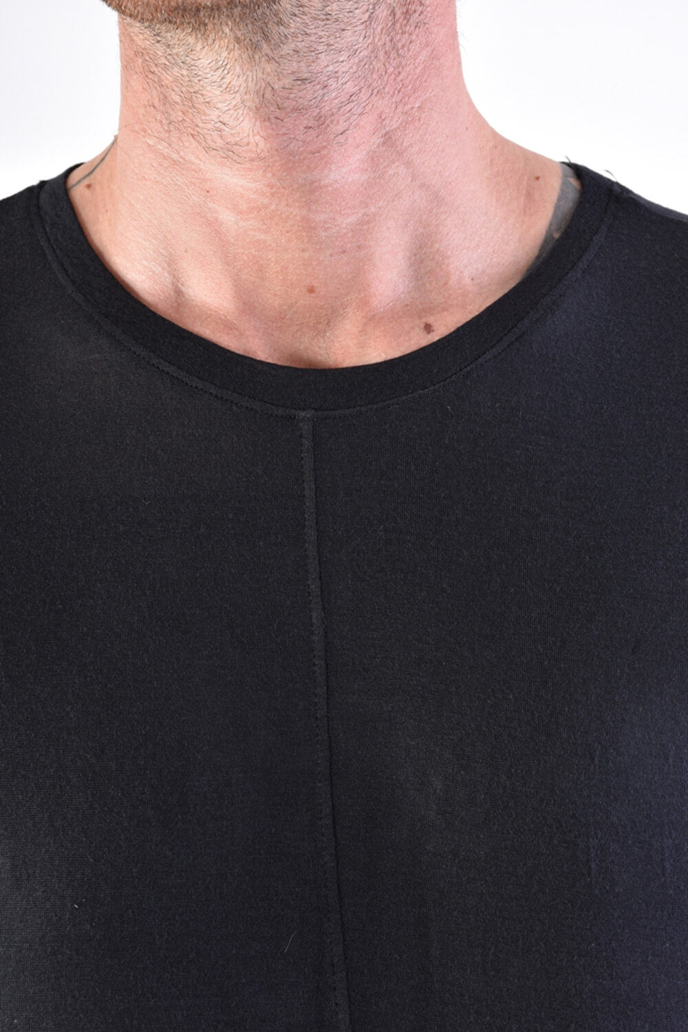 Regular Fit Viscose/Silk T-Shirt Black