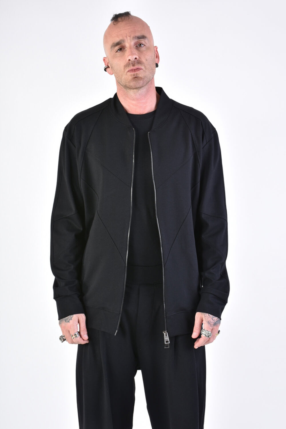 Zip-Up Bomber Jacket Black