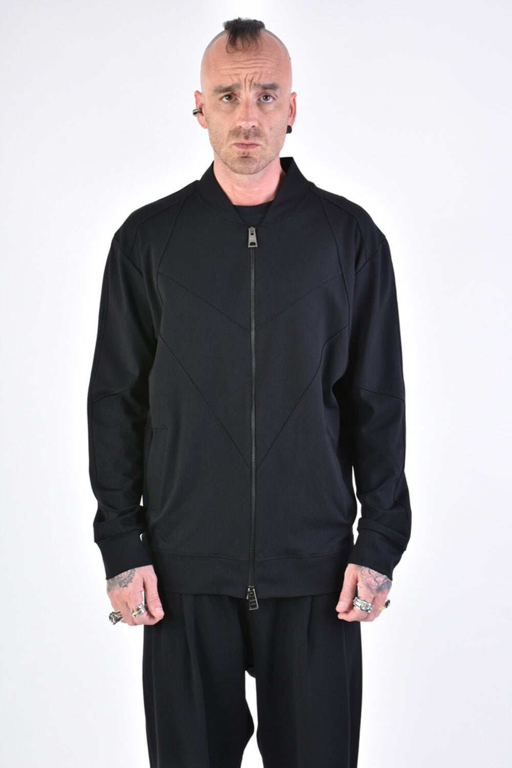 Zip-Up Bomber Jacket Black