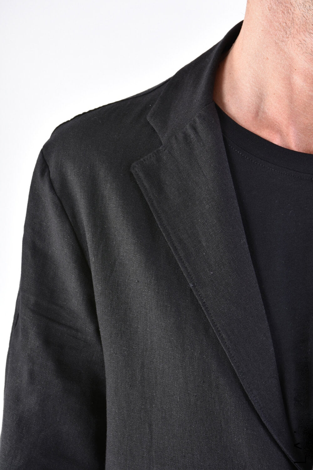 Linen/Viscose Regular Fit Blazer Black