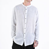 3V LM118 L/S Button-Up Cotton Shirt White