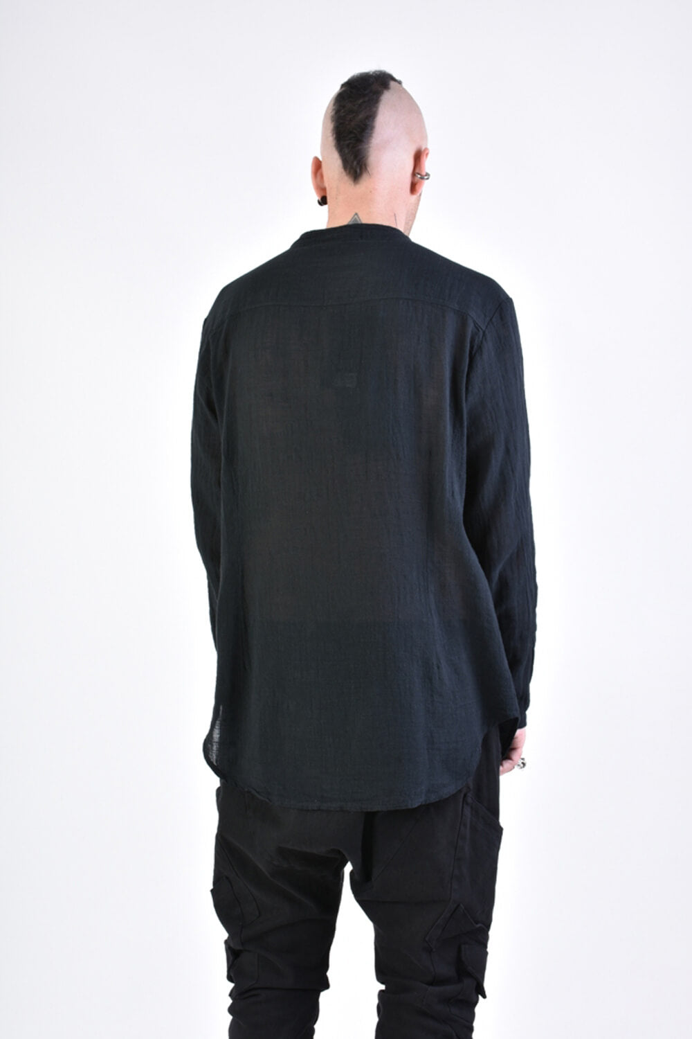 L/S Button-Up Cotton Shirt Black