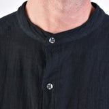 3V LM118 L/S Button-Up Cotton Shirt Black