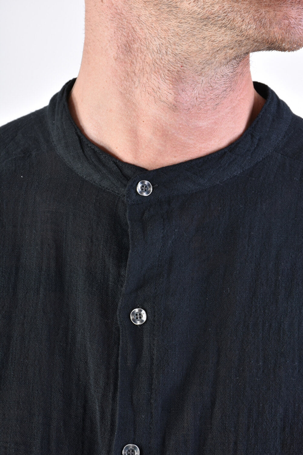 L/S Button-Up Cotton Shirt Black