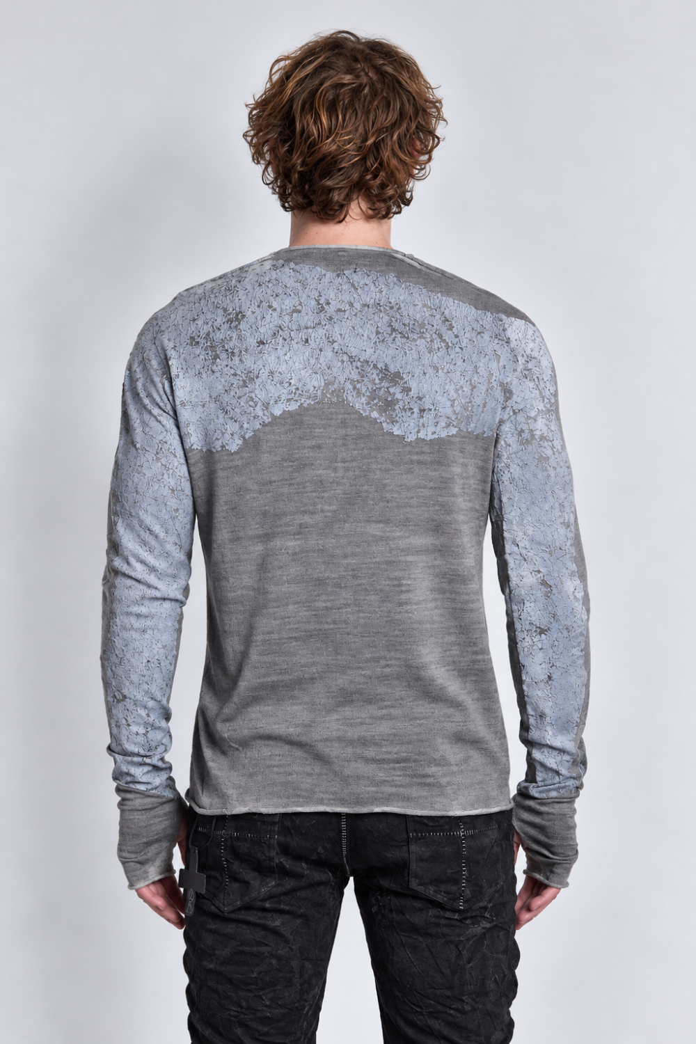 Hand Painted Metallic Effect Knitted Grey