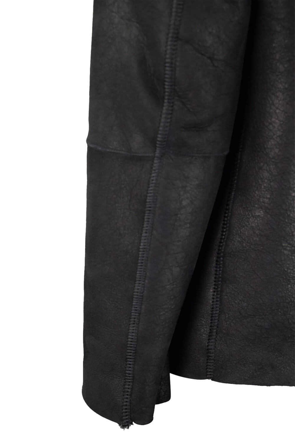 Italian Leather Shearling Bomber Jacket Black