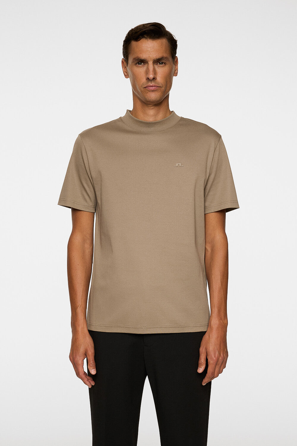 Ace Mock Neck T-Shirt Taupe