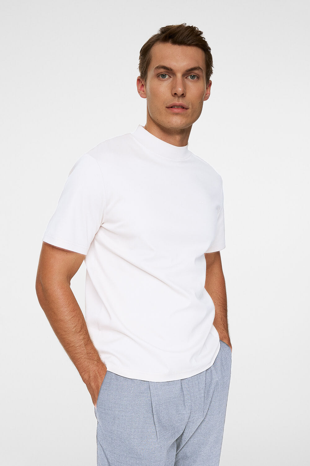 Ace Mock Neck T-Shirt White