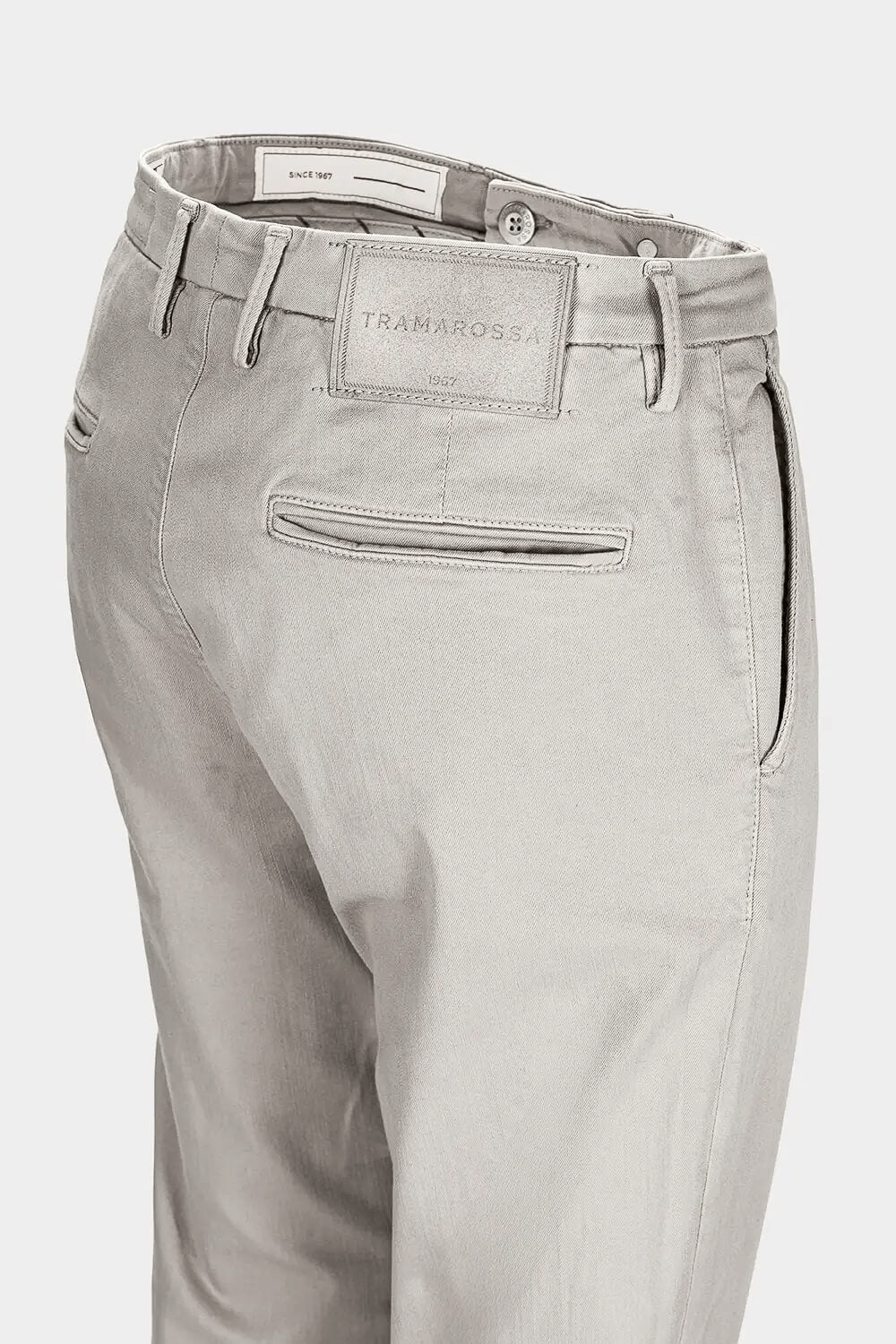 Alberto Soft Dye Chino Trouser Light Grey