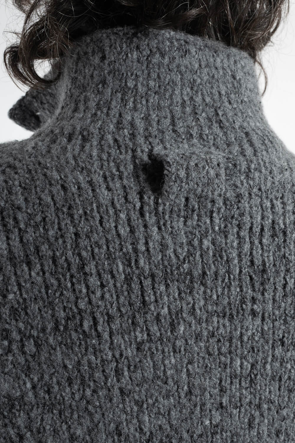 Alpaca Virgin Wool Button-Up Cardigan Charcoal/Grey