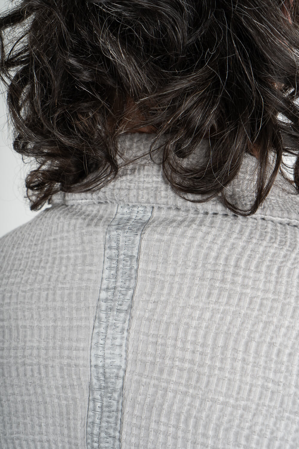 Asymetrique Ondes Zip-Up Jacket Light Grey