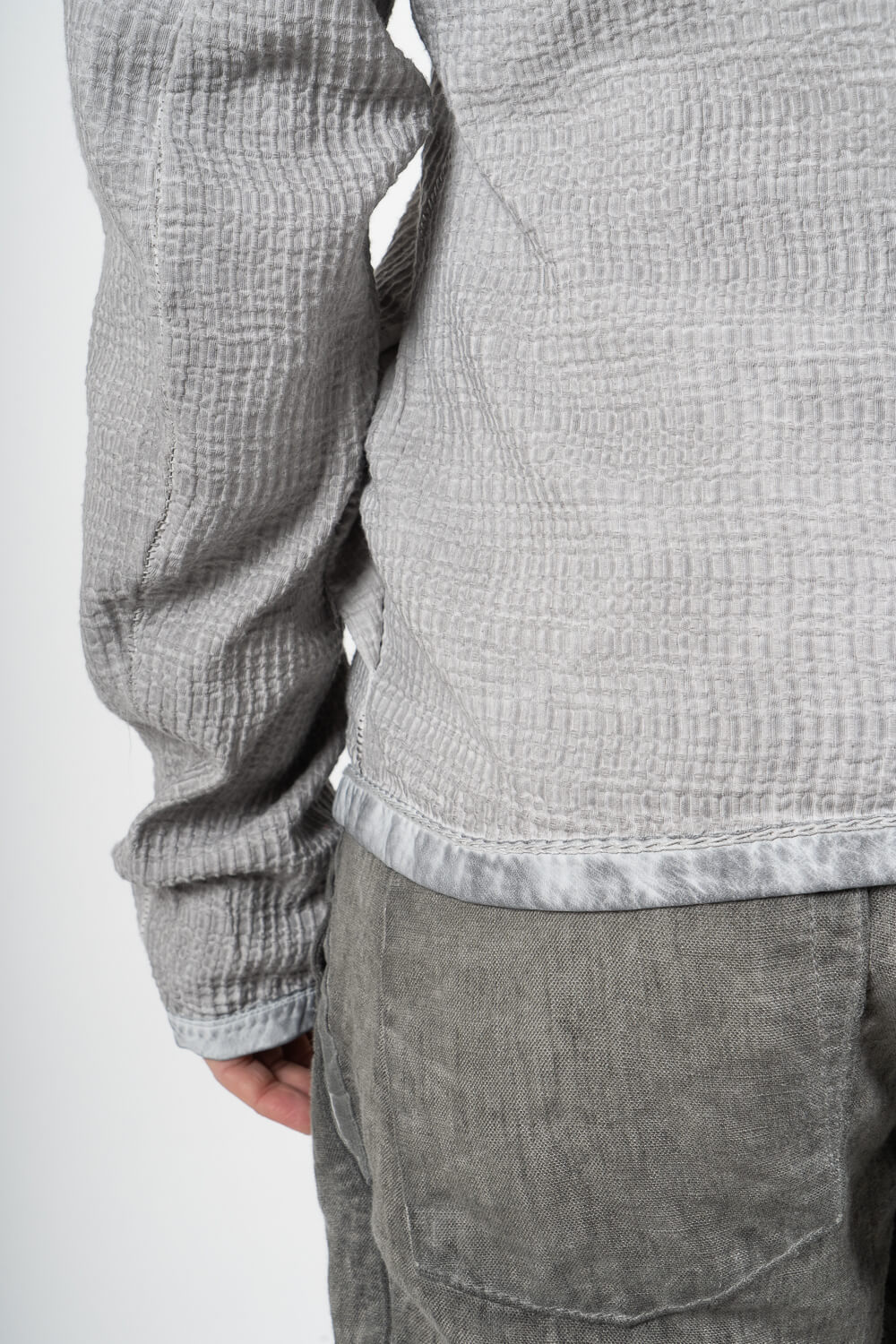 Asymetrique Ondes Zip-Up Jacket Light Grey