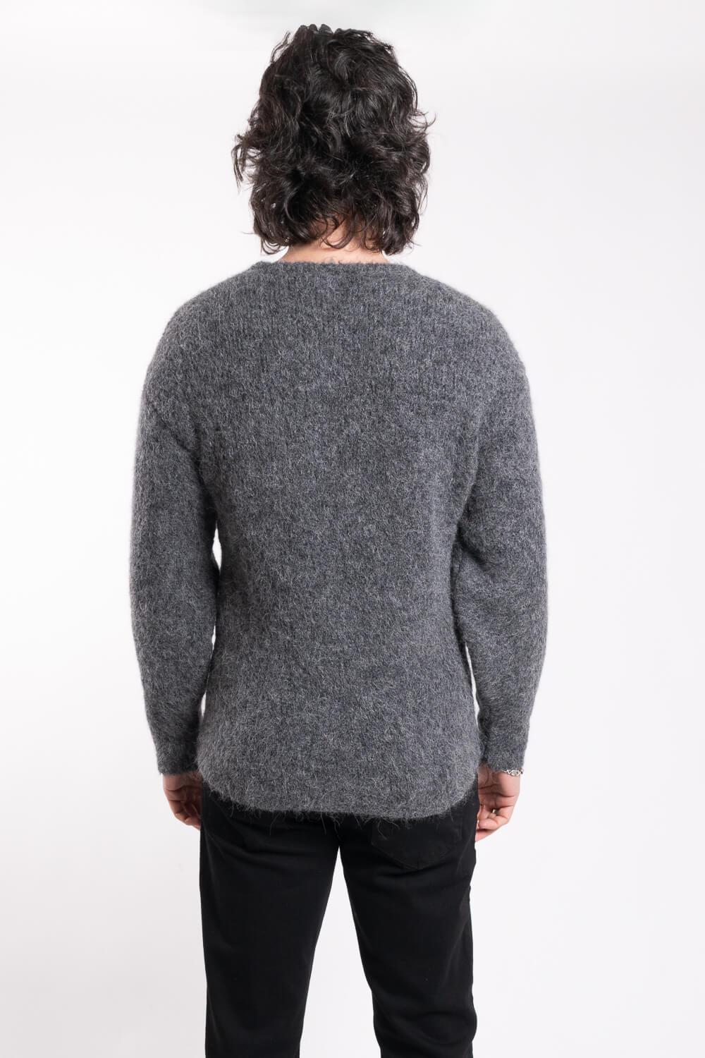 Baby Alpaca Wool Mohair Sweatshirt Grey