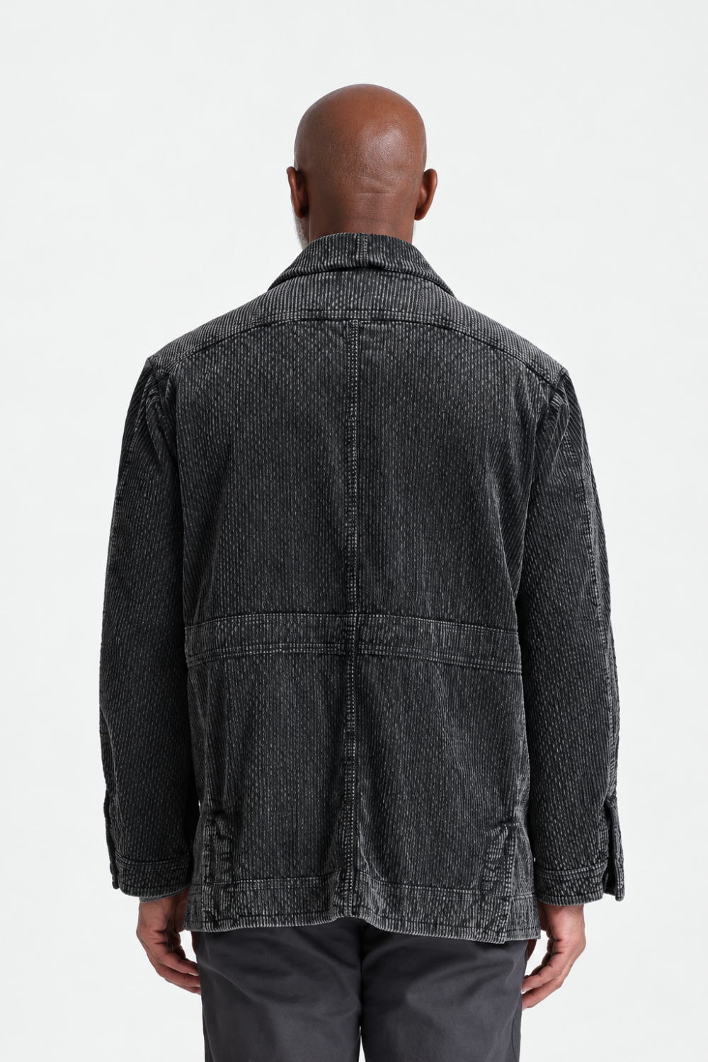 Relaxed-Fit Corduroy Field Jacket Charcoal