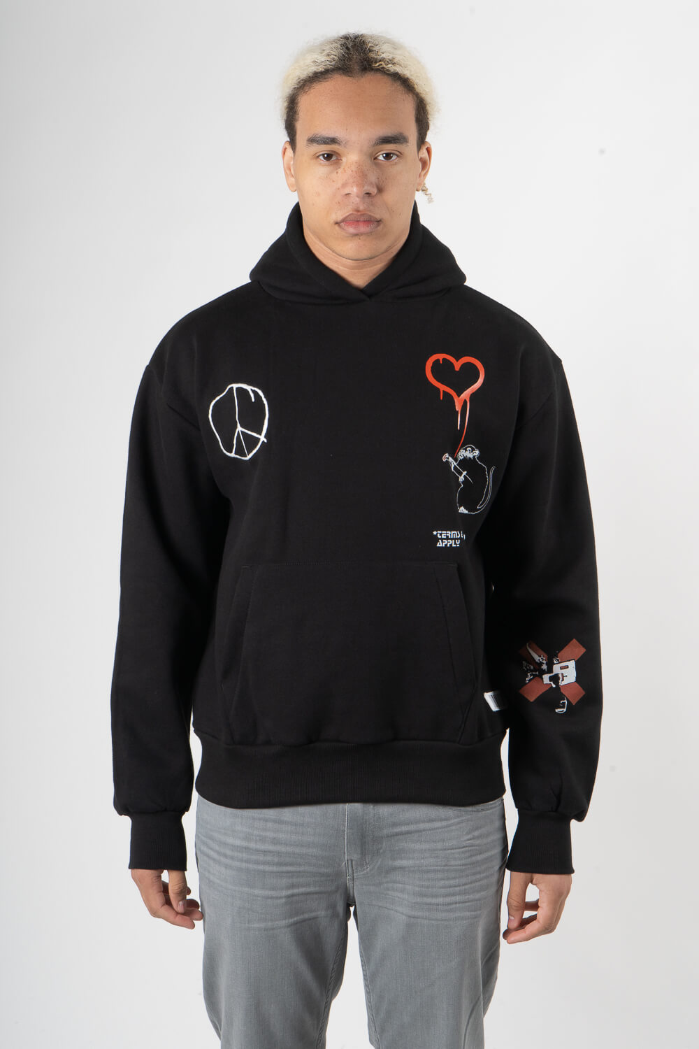 Banksy Peace & Love Hoodie Black