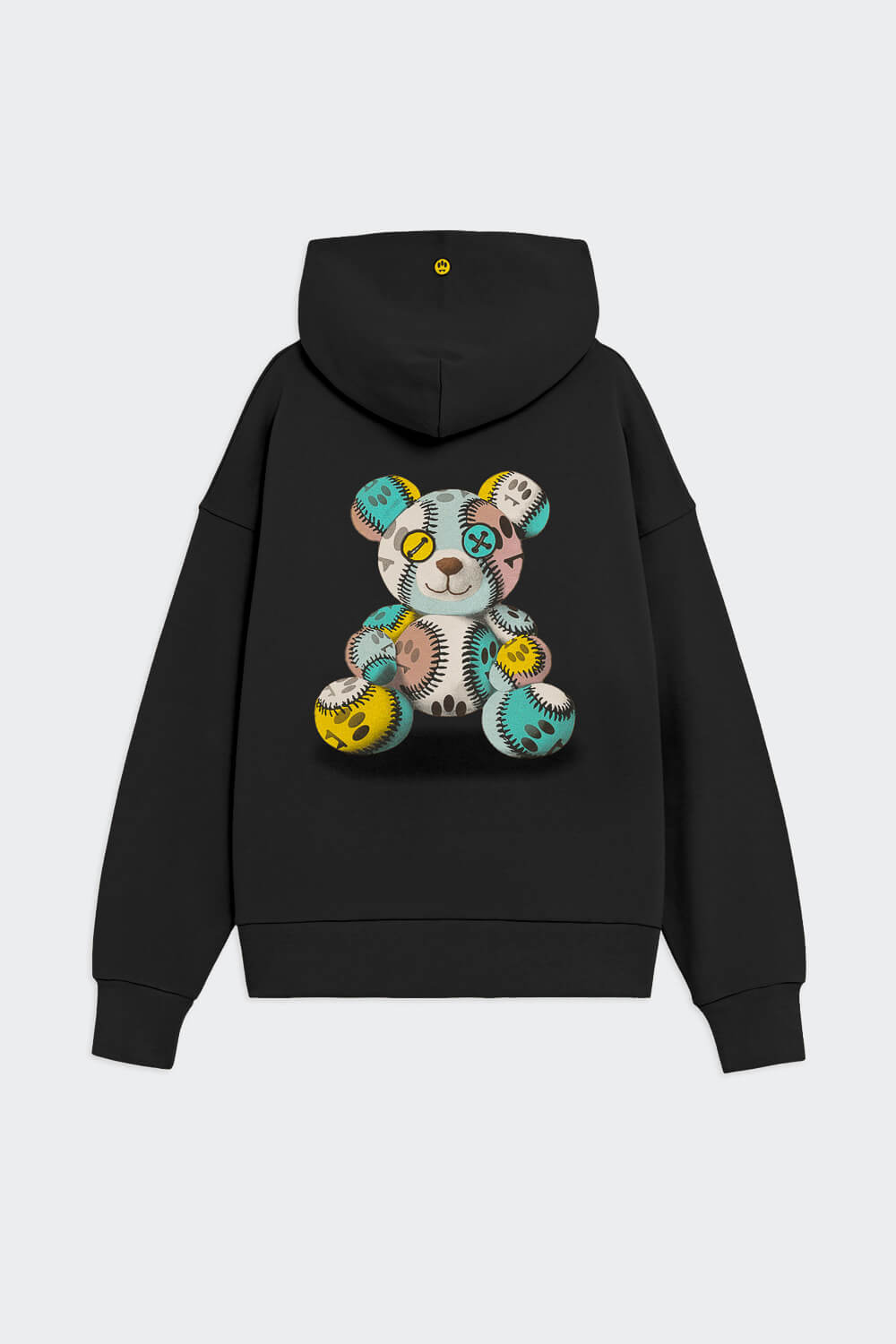 Barrow Multicoloured Bear Hoodie Black