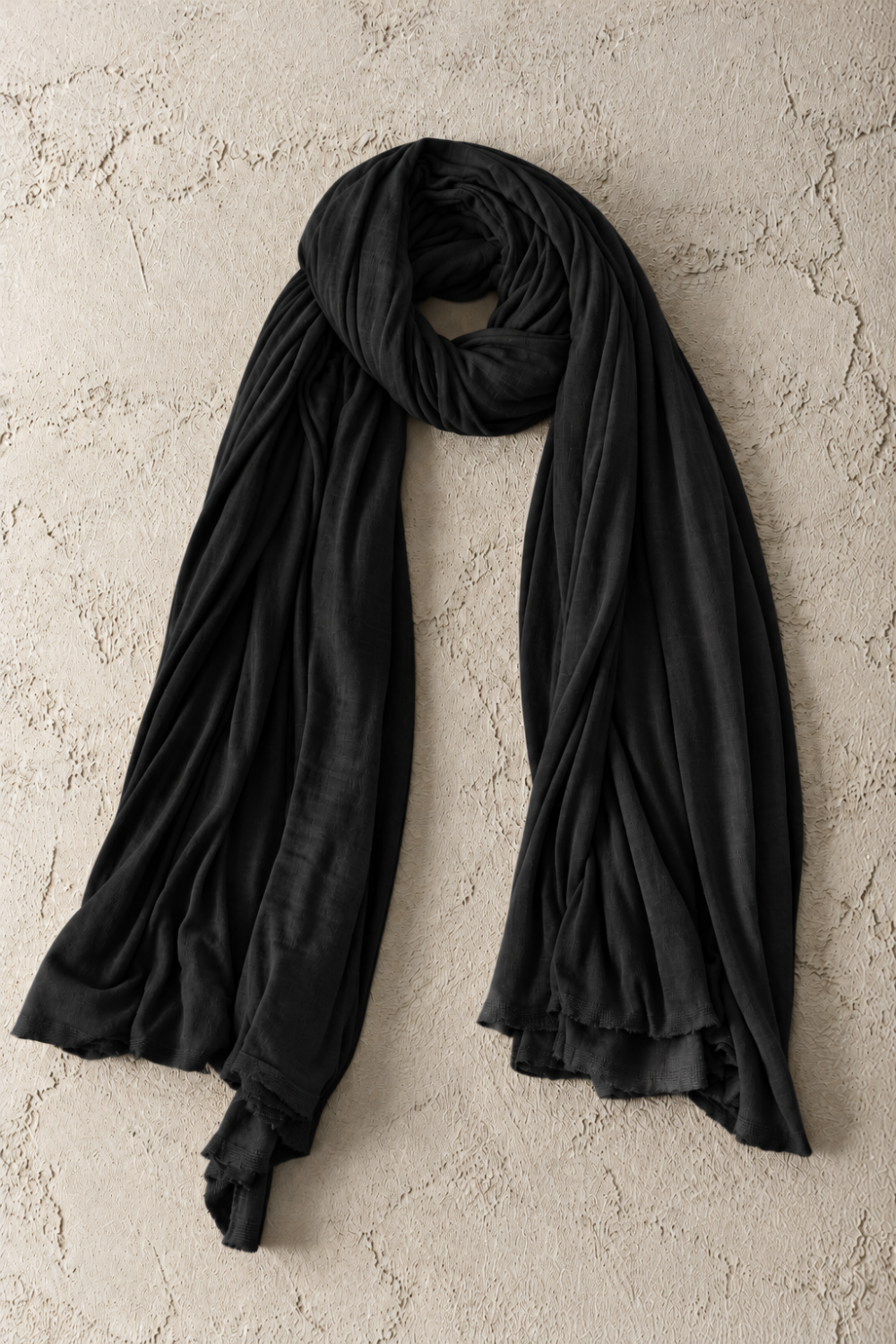 Viscose Keffiyeh Long Scarf Black