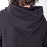 Ribbed Cotton Hoodie Black