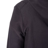 Ribbed Cotton Hoodie Black