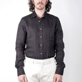 State Soft L/S Linen Shirt Black