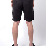 Drawstring Linen Shorts Black