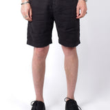 Drawstring Linen Shorts Black