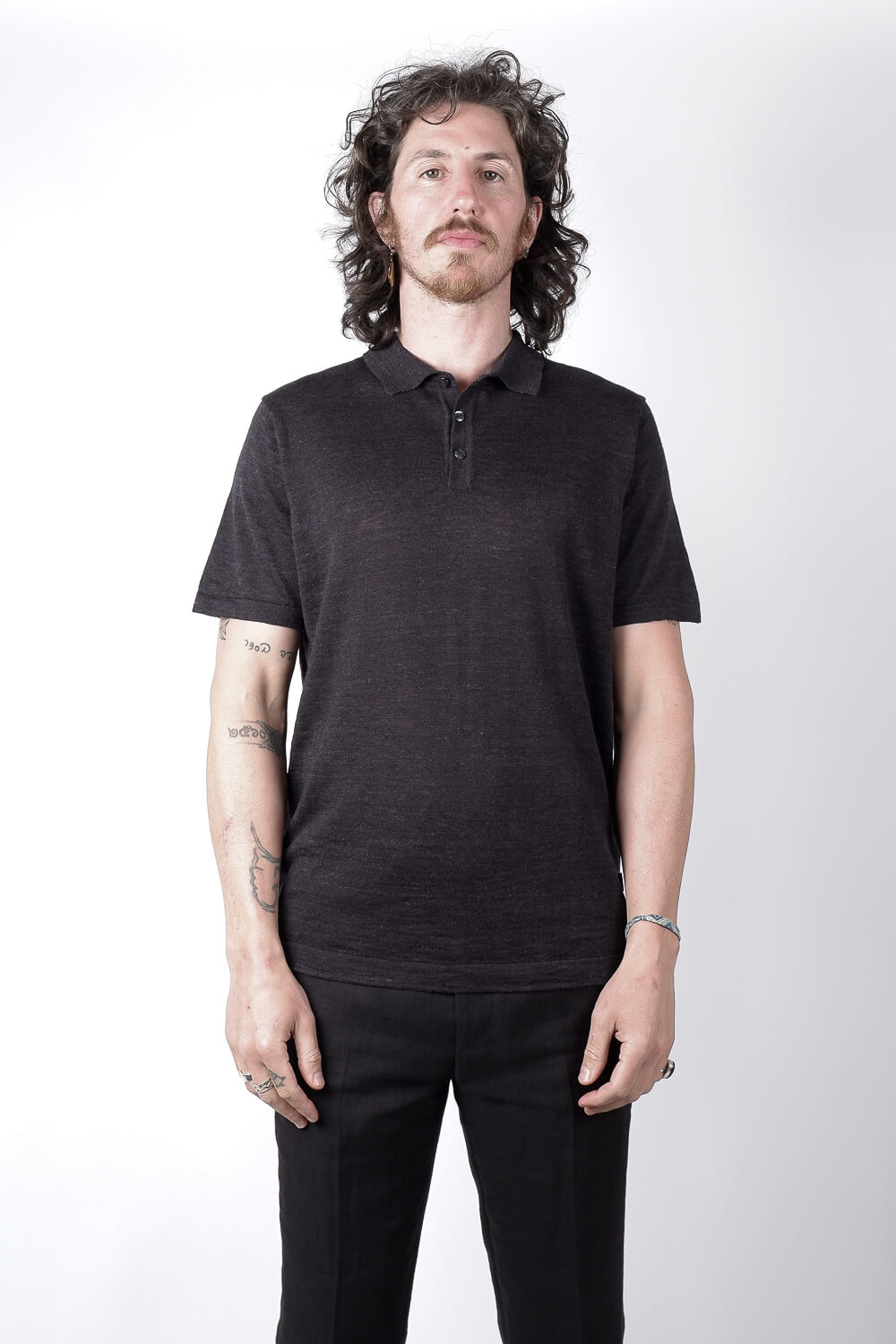 Linen Rico Polo Black