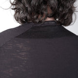 Raw Edge Linen T-Shirt Black