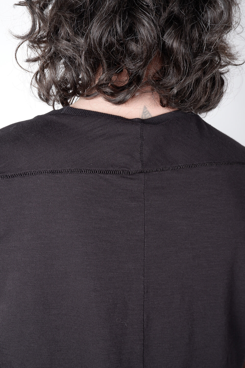 Textured Detail Cotton T-Shirt Black