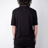 Relaxed Fit Raw Neck T-Shirt Black
