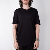 Relaxed Fit Raw Neck T-Shirt Black