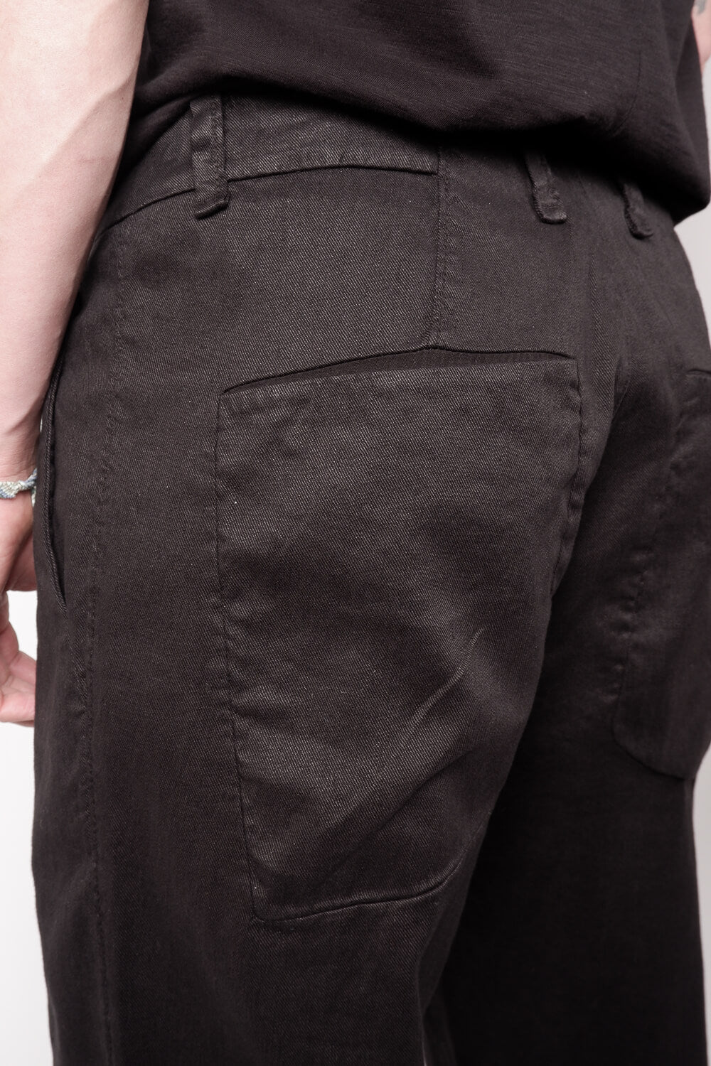 Regular Fit Cotton/Linen Chinos Black