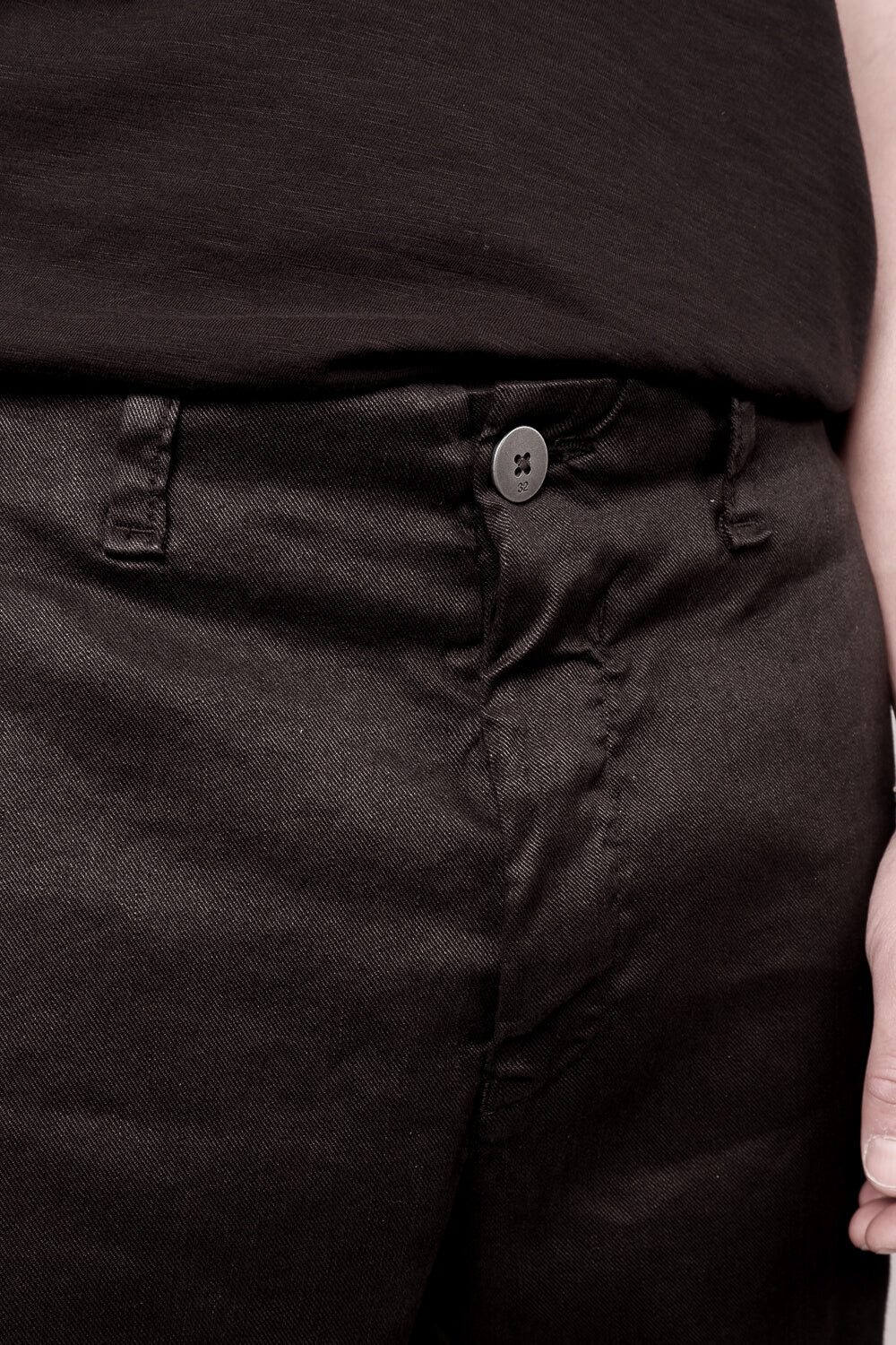 Regular Fit Cotton/Linen Chinos Black