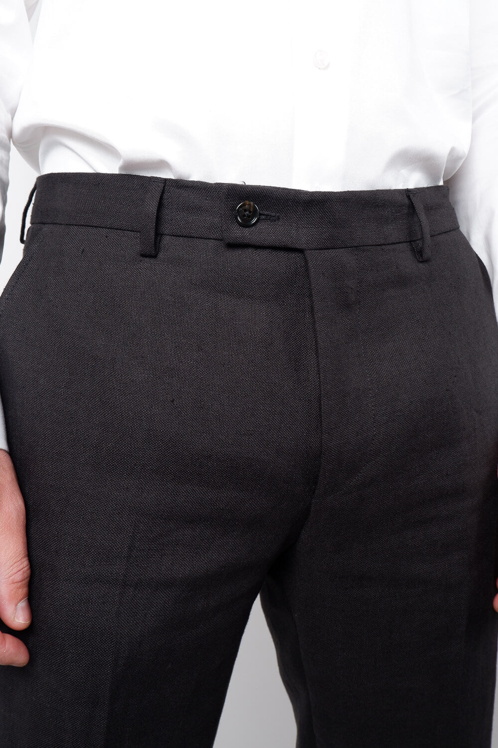 Craig Linen Trouser Black