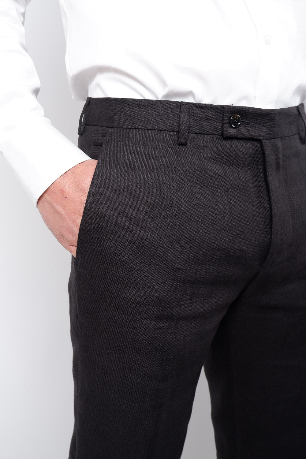 Craig Linen Trouser Black