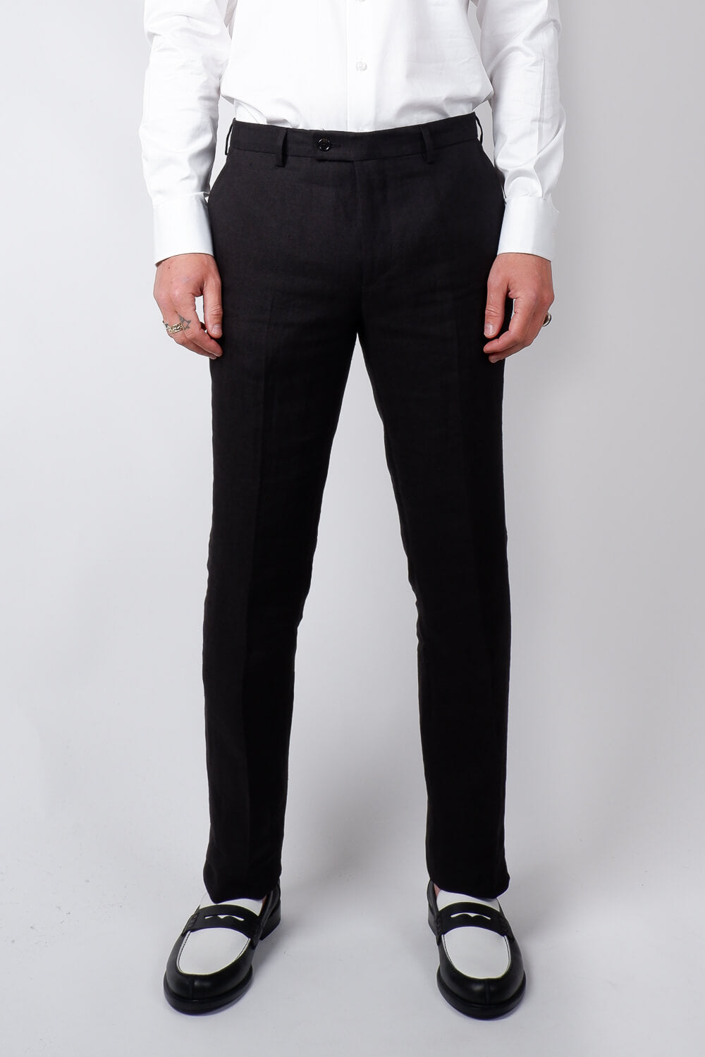 Craig Linen Trouser Black