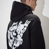 Blurred Back Logo Heavy Jersey Hoodie Black