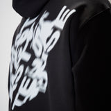 Blurred Back Logo Heavy Jersey Hoodie Black