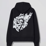 Blurred Back Logo Heavy Jersey Hoodie Black