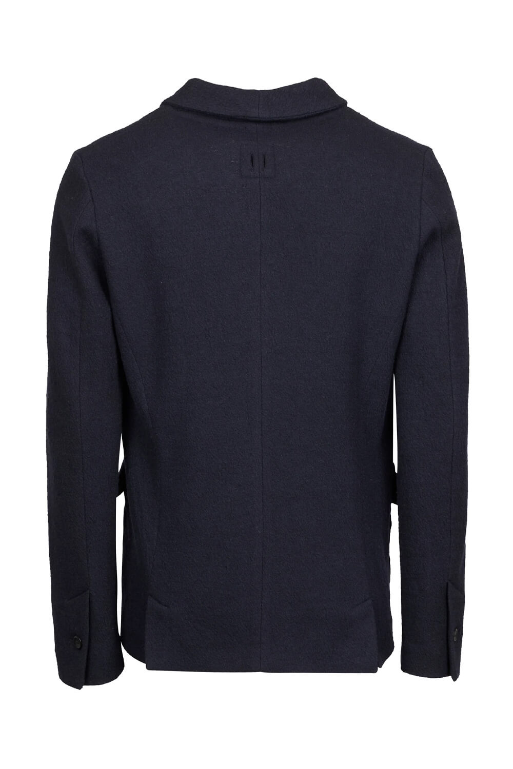 Boiled Wool Front Pocket Blazer Navy