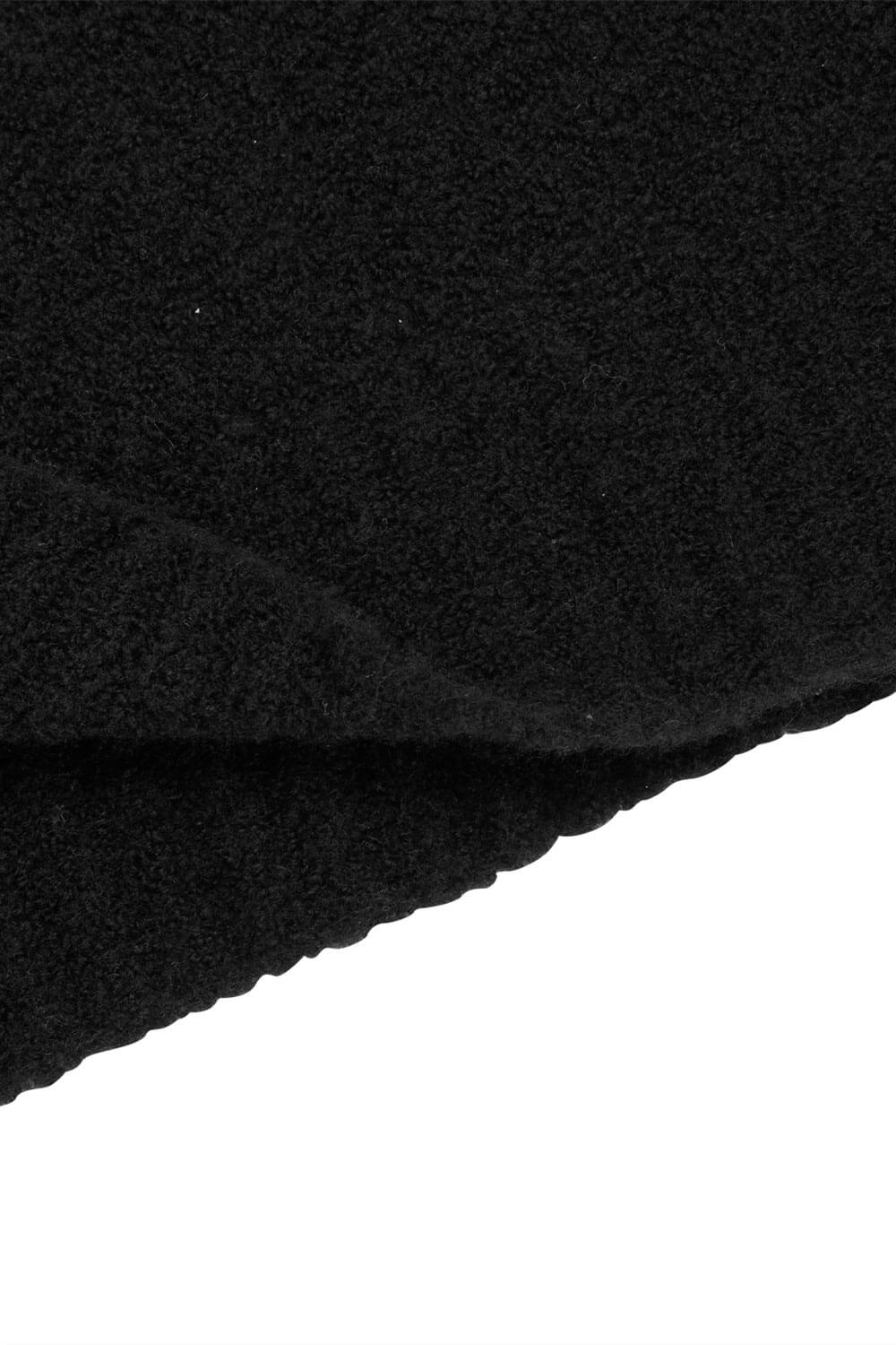 Boiled Wool L/S Polo Black