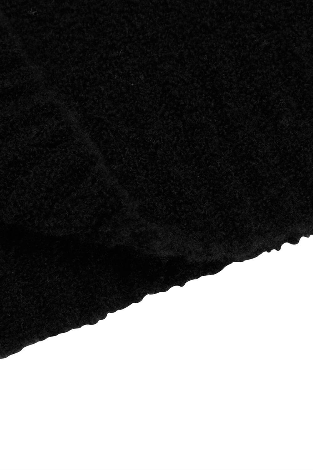 Boiled Wool Round Neck Sweater Black