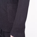 Boiled Wool Button-Up Blazer Black