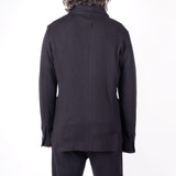 Boiled Wool Button-Up Blazer Black