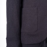 Boiled Wool Button-Up Blazer Black